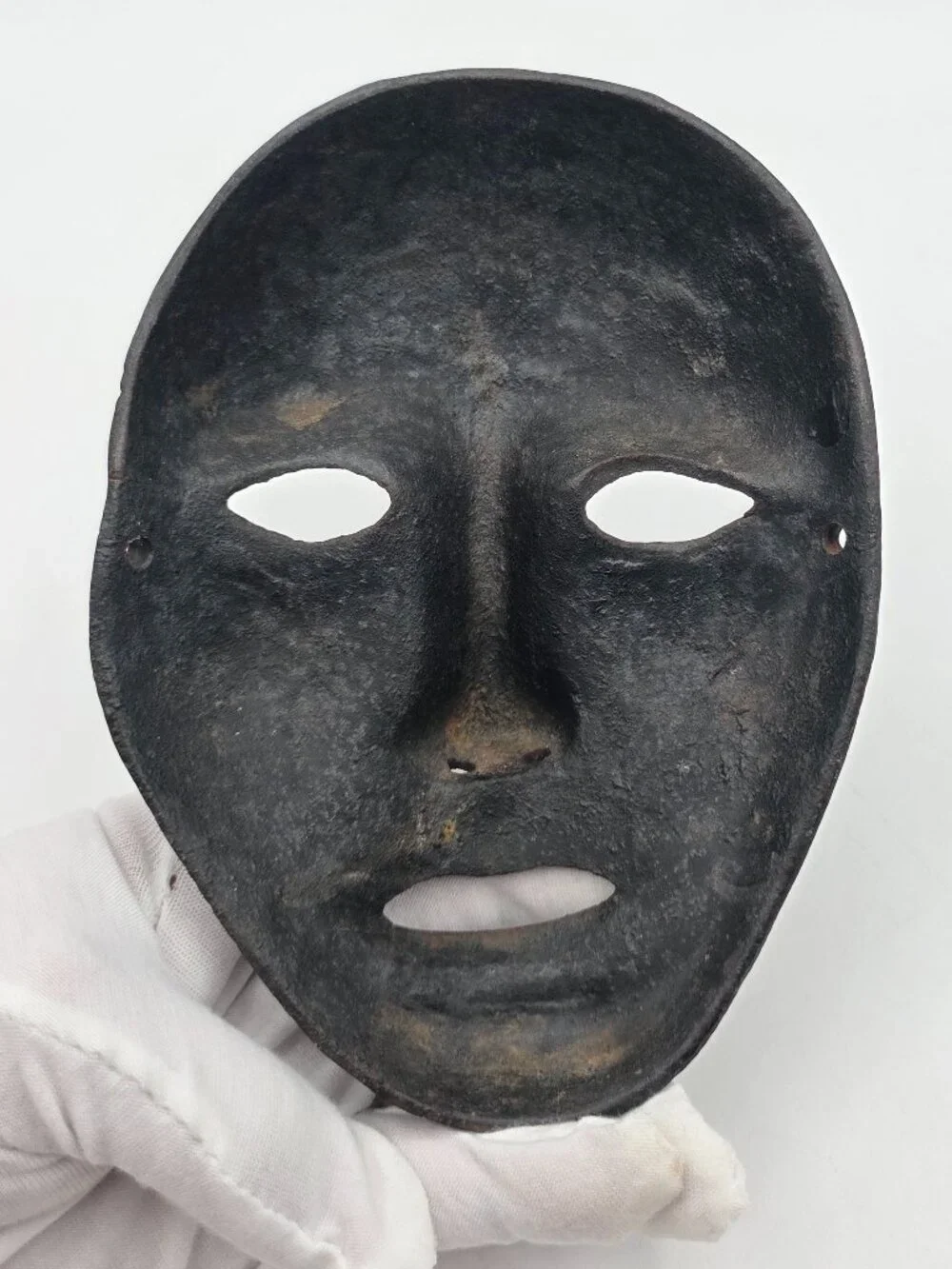 Cast Iron VTG Face Mask Wall Decor Rare Rustic Primitive Industrial Gothic Art
